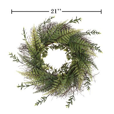 Pure Garden Artificial Fern Wreath