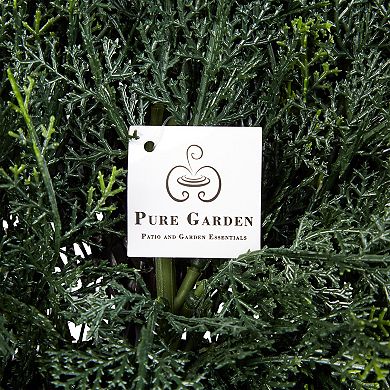 Pure Garden Artificial Cypress Topiary Floor Decor