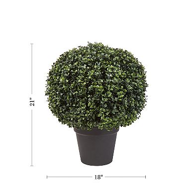 Pure Garden 21-in. Artificial Boxwood Topiary Ball Floor Decor