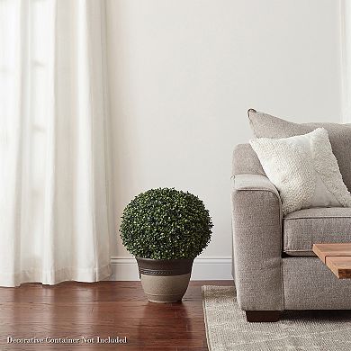 Pure Garden 21-in. Artificial Boxwood Topiary Ball Floor Decor