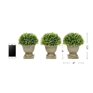 Pure Garden Artificial Podocarpus Plant Table Decor 3-piece Set