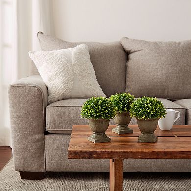 Pure Garden Artificial Podocarpus Plant Table Decor 3-piece Set