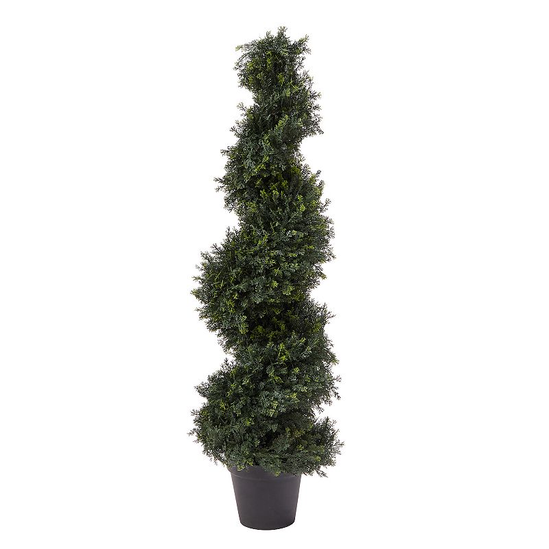 Pure Garden 4-ft. Artificial Spiral Cypress Tree Floor Decor, Green