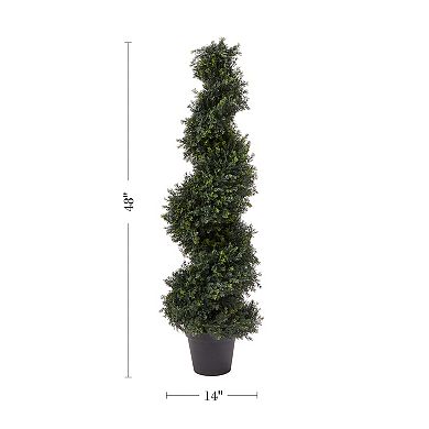 Pure Garden 4-ft. Artificial Spiral Cypress Tree Floor Decor