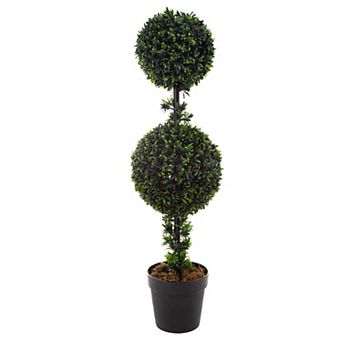 Pure Garden 3-ft. Artificial Podocarpus Topiary Tree Floor Decor
