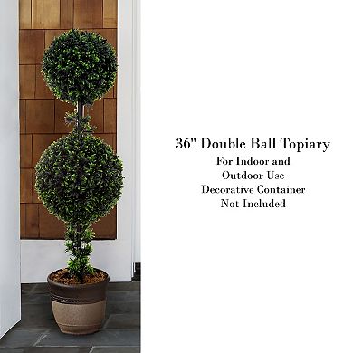 Pure Garden 3-ft. Artificial Podocarpus Topiary Tree Floor Decor