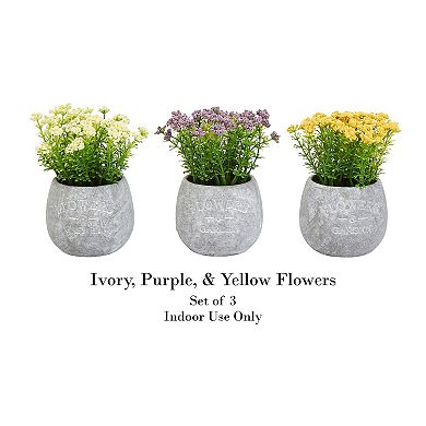 Pure Garden Faux Flowers Table Decor 3-piece Set