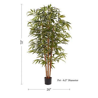 Pure Garden Artificial 6-ft. Bamboo Tree Plant Floor Decor