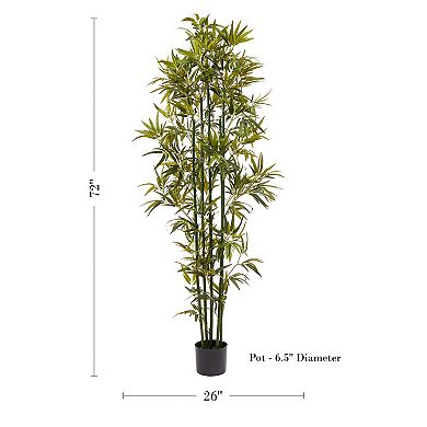 Pure Garden 6-ft. Artificial Bamboo Plant Floor Decor