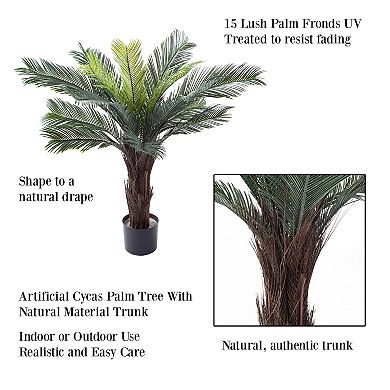 Pure Garden Artificial 3-ft. Cycas Palm Tree Floor Decor