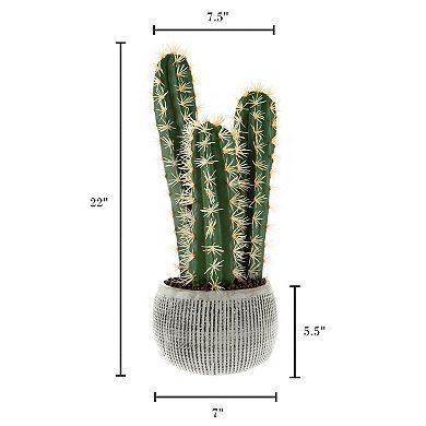 Pure Garden 22-in. Potted Cactus Artificial Plant Home Decor