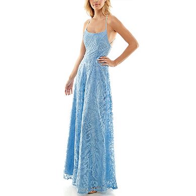 Juniors' Speechless Strappy Back Ball Gown