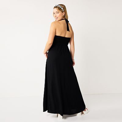chinese dress ladies Strappy Halter Dress, 2X / Black by Adriana Contreras AMOUR781 main image 1