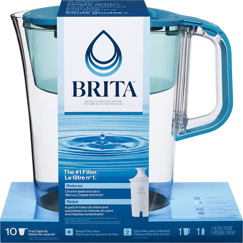 Brita 10-Cup Water Filter Pitcher with Standard Filter, Multicolor, 10 CUP