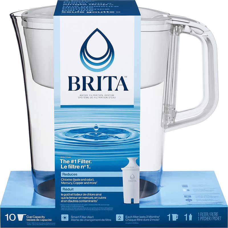 Brita 10-Cup Water Filter Pitcher with Standard Filter, Multicolor, 10 CUP