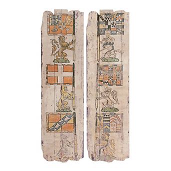 A&B Home 2 pc England Art Wooden Wall Plaques Set