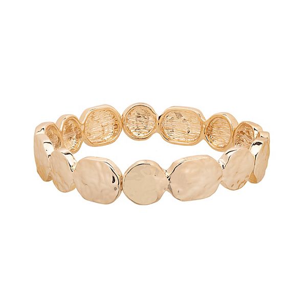 DRAPER JAMES RSVP™ Gold Tone Hammered Stretch Bracelet