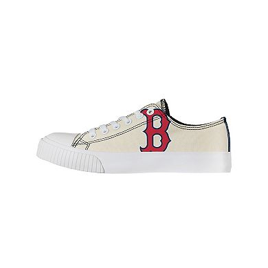 Women's FOCO Cream Boston Red Sox Low Top Canvas Shoes