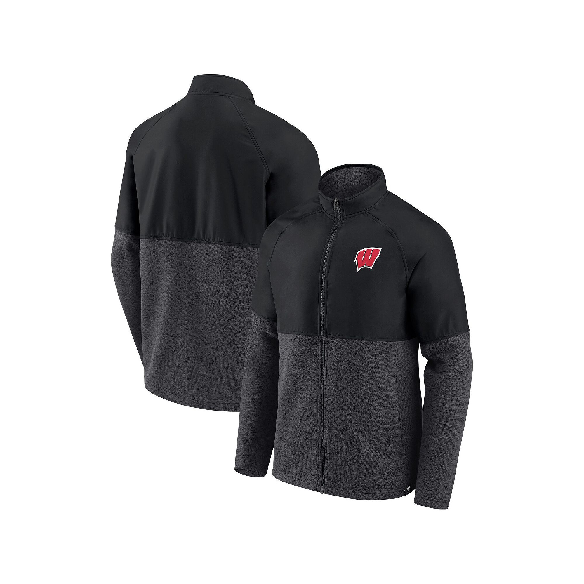 Mens Fanatics Branded Black/Heathered Charcoal Wisconsin Badgers Durable R