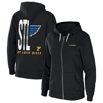 Women's WEAR by Erin Andrews Black St. Louis Blues Sponge Fleece Full-Zip Hoodie