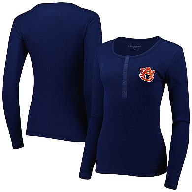 Women's Navy Auburn Tigers Harper Henley Long Sleeve T-Shirt