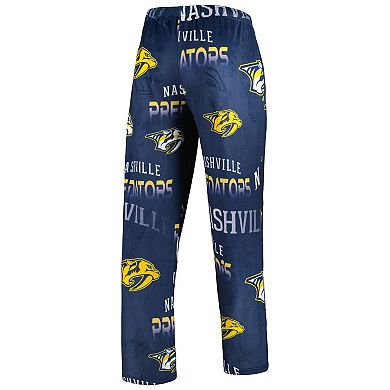 Men's Concepts Sport Navy Nashville Predators Windfall Allover Microfleece Pajama Pants