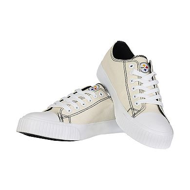Women's FOCO Cream Pittsburgh Steelers Low Top Canvas Shoes