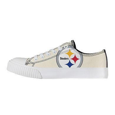 Women's FOCO Cream Pittsburgh Steelers Low Top Canvas Shoes