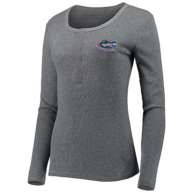 Women's Gray Florida Gators Harper Henley Long Sleeve T-Shirt