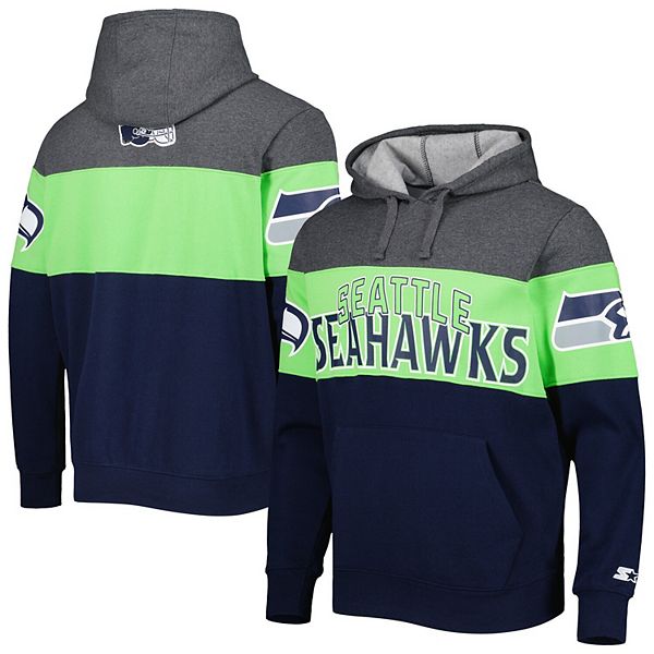 Men's Starter Heather Charcoal/College Navy Seattle Seahawks Extreme ...