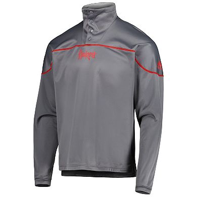 Men's adidas Gray Nebraska Huskers AEROREADY Knit Quarter-Snap Jacket