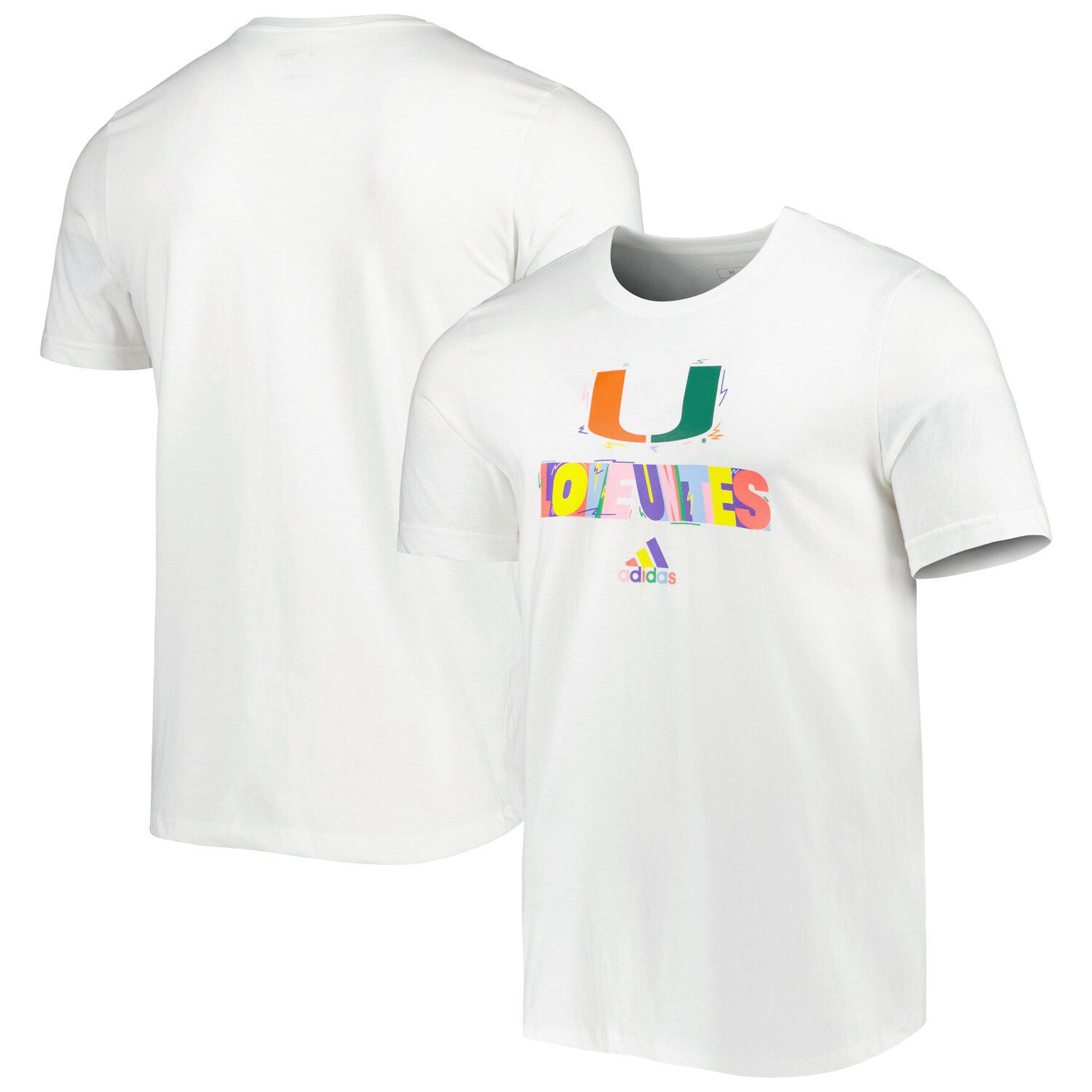 Men's Adidas White Miami Hurricanes Pride Fresh T-Shirt