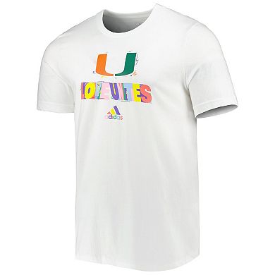 Men's adidas White Miami Hurricanes Pride Fresh T-Shirt