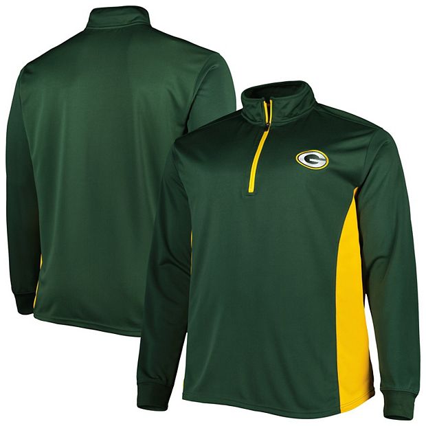 Men's Green/Gold Green Bay Packers Big & Tall Quarter-Zip Jacket