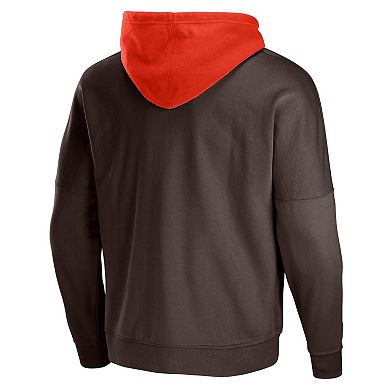 Men's NFL x Staple Brown Cleveland Browns Throwback Vintage Wash Pullover Hoodie