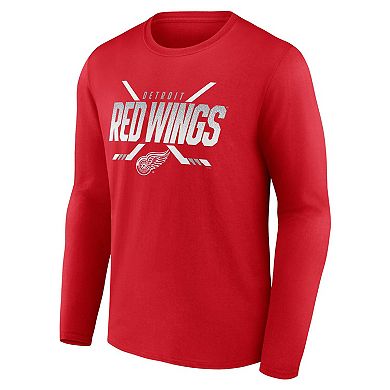Men's Fanatics Branded Red Detroit Red Wings Covert Long Sleeve T-Shirt