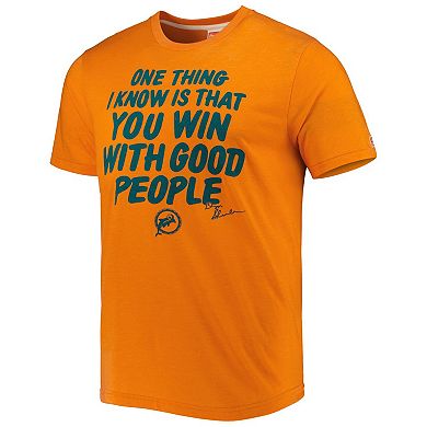 Men's Homage Orange Miami Dolphins Hyper Local Tri-Blend T-Shirt