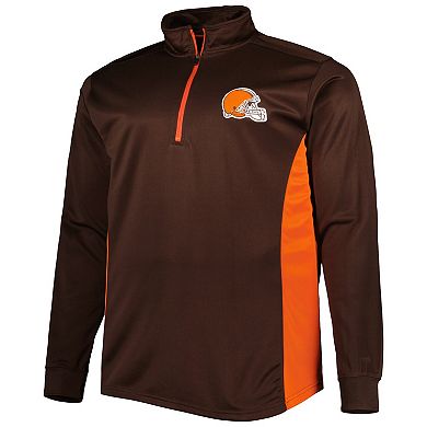 Men's Brown Cleveland Browns Big & Tall Quarter-Zip Top