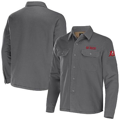 Men's NFL x Darius Rucker Collection by Fanatics Pewter Tampa Bay Buccaneers Canvas Button-Up Shirt Jacket