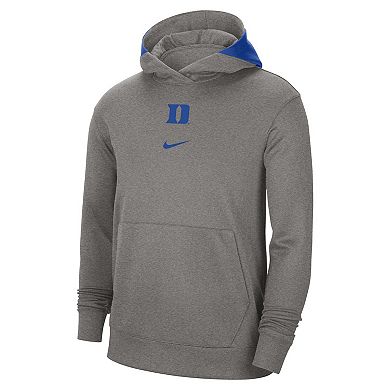 Men's Nike Heather Gray Duke Blue Devils Team Basketball Spotlight Performance Pullover Hoodie