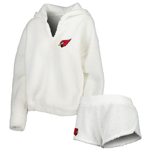 Women s Concepts Sport Cream Arizona Cardinals Fluffy Hoodie Top