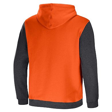 Men's NFL x Darius Rucker Collection by Fanatics Orange/Heather Charcoal Chicago Bears Colorblock Pullover Hoodie