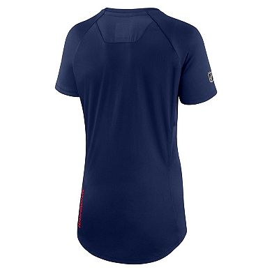 Women's Fanatics Branded Navy Washington Capitals Authentic Pro Rink Raglan Tech T-Shirt