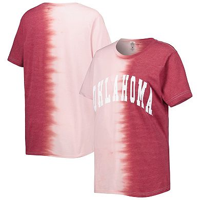 Women's Gameday Couture Crimson Oklahoma Sooners Find Your Groove Split-Dye T-Shirt