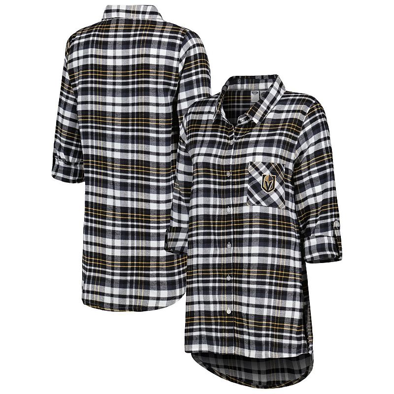 Womens Concepts Sport Black Vegas Golden Knights Mainstay Flannel Full-But