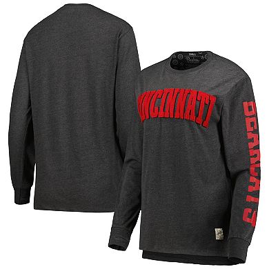 Women's Pressbox Black Cincinnati Bearcats Two-Hit Canyon Long Sleeve T-Shirt
