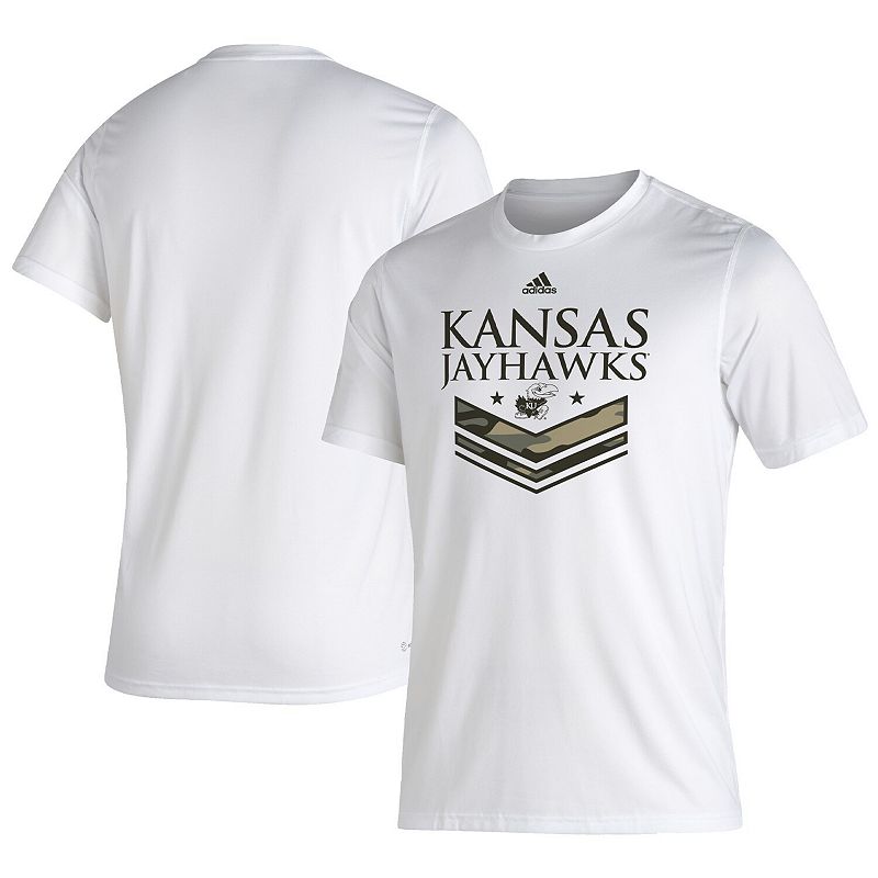 Mens adidas White Kansas Jayhawks Salute To Service Creator T-Shirt, Size: