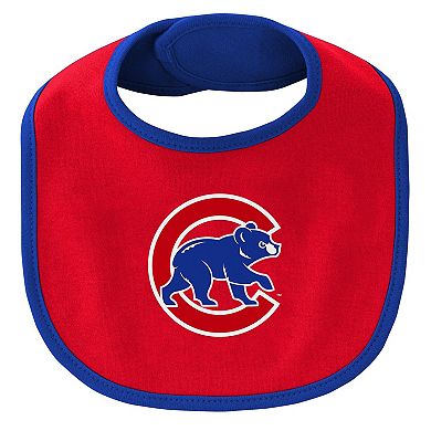 Newborn & Infant Royal Chicago Cubs Little Champ Three-Pack Bodysuit Bib & Booties Set