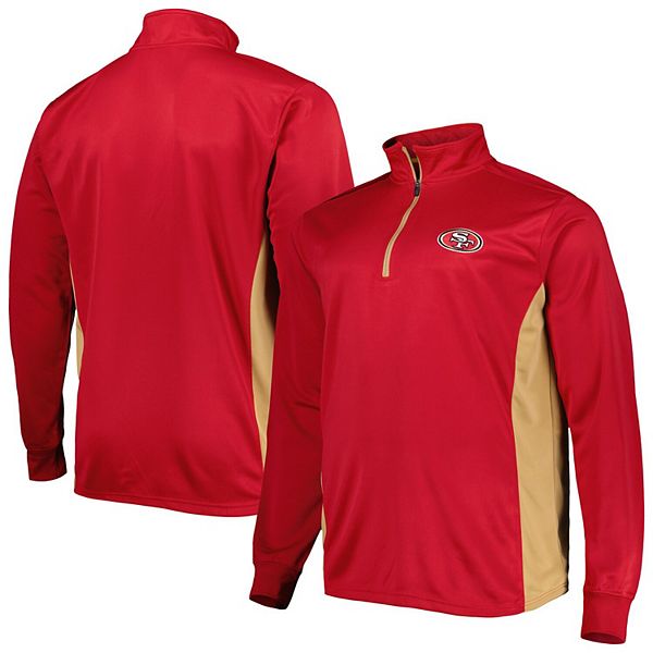 Men's Scarlet/Gold San Francisco 49ers Big & Tall Quarter-Zip Jacket