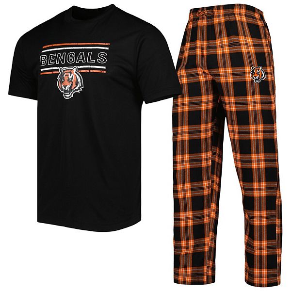 FOCO NFL Cincinnati Bengals Men's Pajama Shirt and Pants Lounge Set